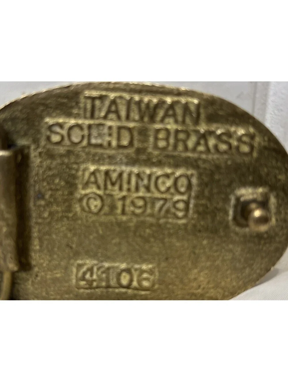 Vintage 1979 Solid Brass Belt Buckle A #1 HUSBAND By Aminco No. 4106 Taiwan Made